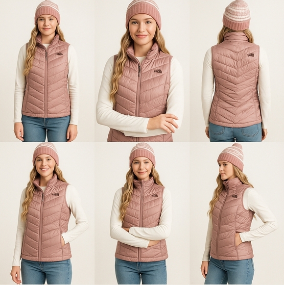 The North Face Aconcagua 550 Down Vest Women’s M Pink Evening Sand F256 - Picture 8 of 8